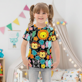 Cartoon Animals Kids cotton crew neck t-shirt - clothinganaccessories