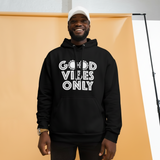 Unisex Hoodie Good Vibes Only Typo Black Hoodie For Man Women - clothinganaccessories