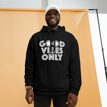 Unisex Hoodie Good Vibes Only Typo Black Hoodie For Man Women - clothinganaccessories